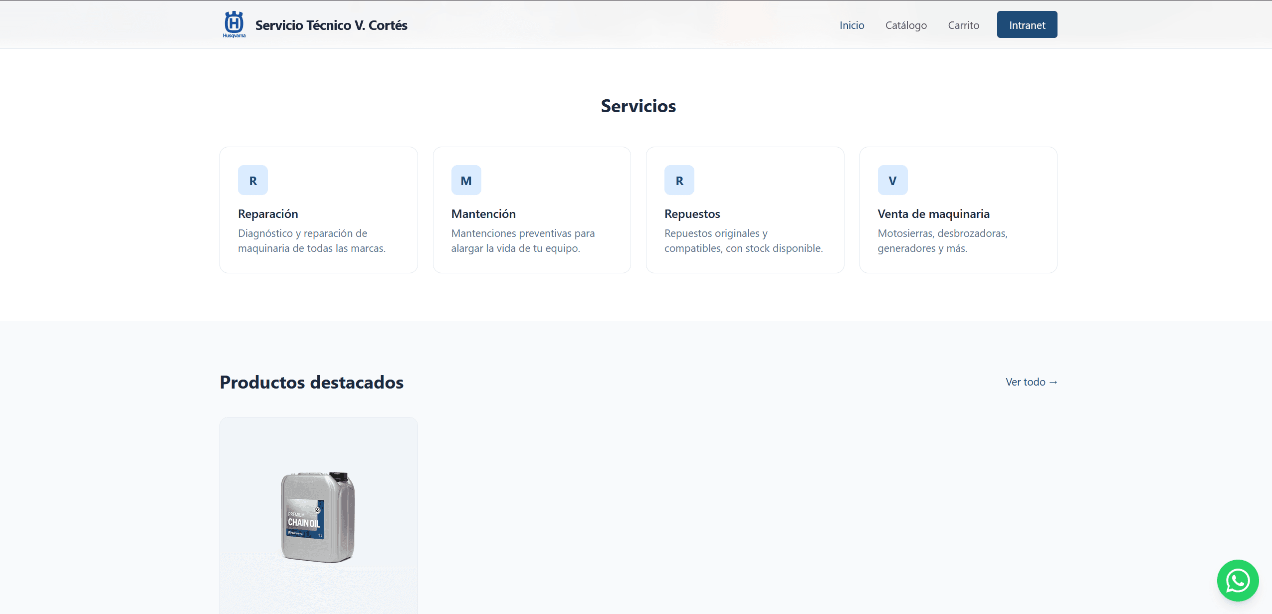 Captura del sistema de gestión Husqvarna Victor Cortés (2)